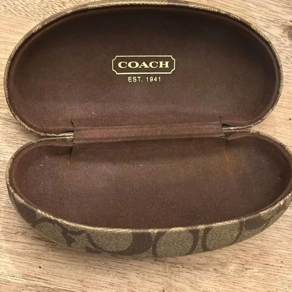 Coach Signature clam shell sunglasses hard case.